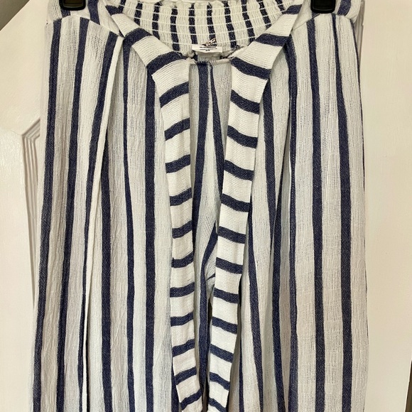 Becca Striped Pants with Slit - White & Blue - Picture 2 of 5